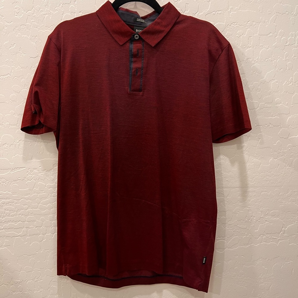 Hugo boss maroon polo